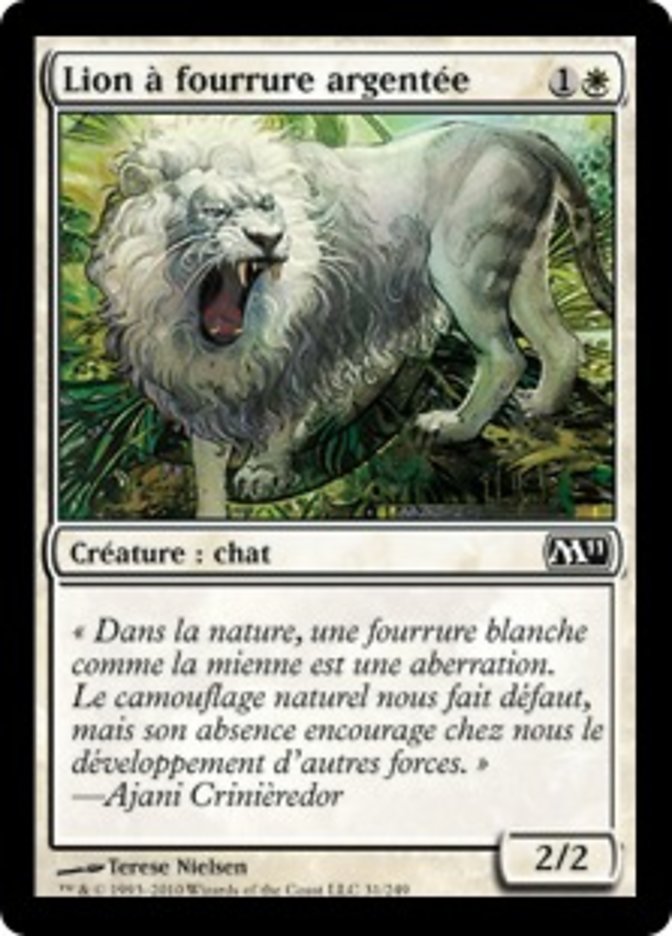 image Lion à fourrure argentée
