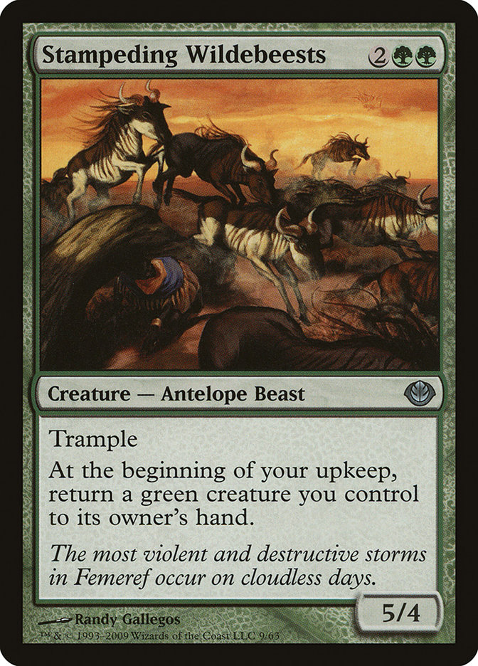 image Stampeding Wildebeests