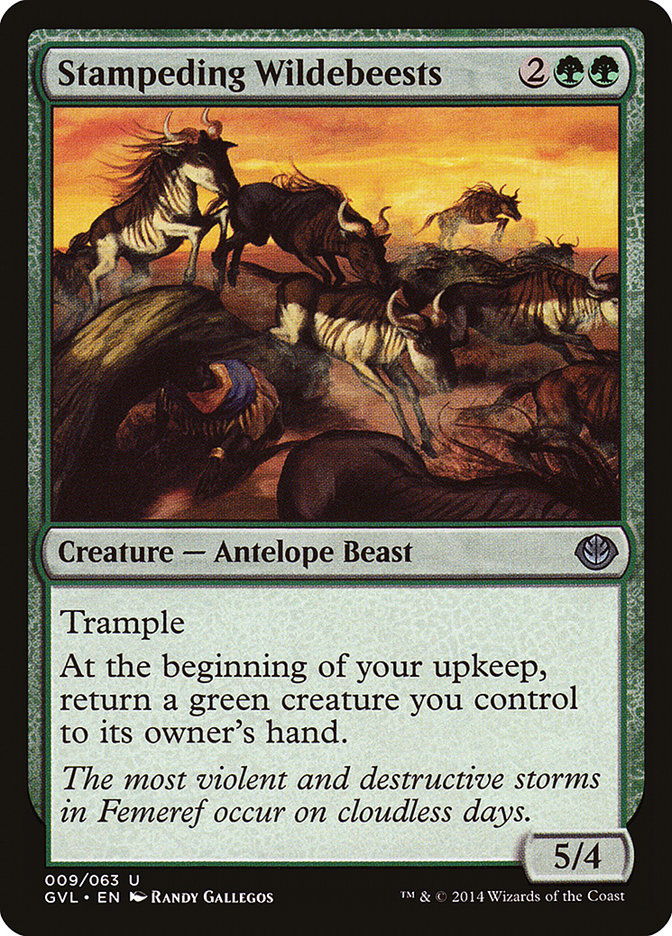 image Stampeding Wildebeests