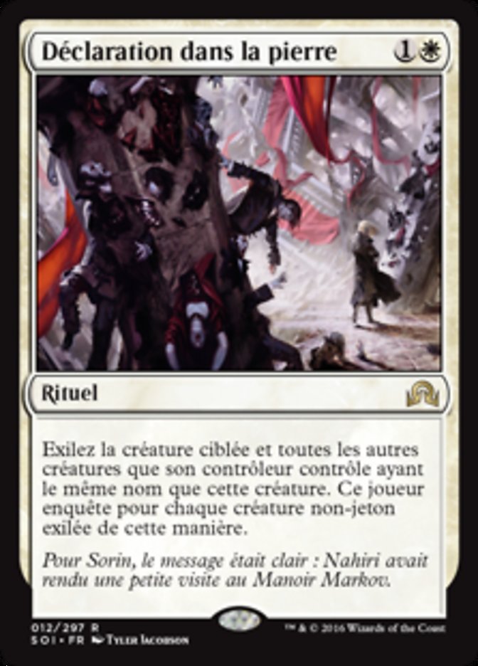 image Déclaration dans la pierre