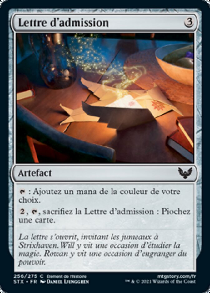 image Lettre d'admission
