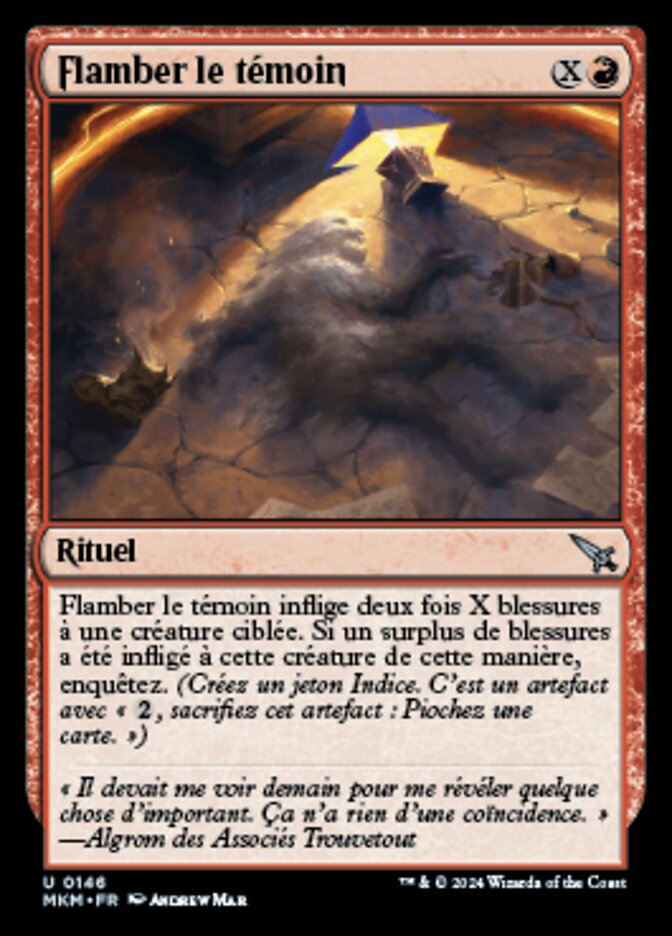 image Flamber le témoin