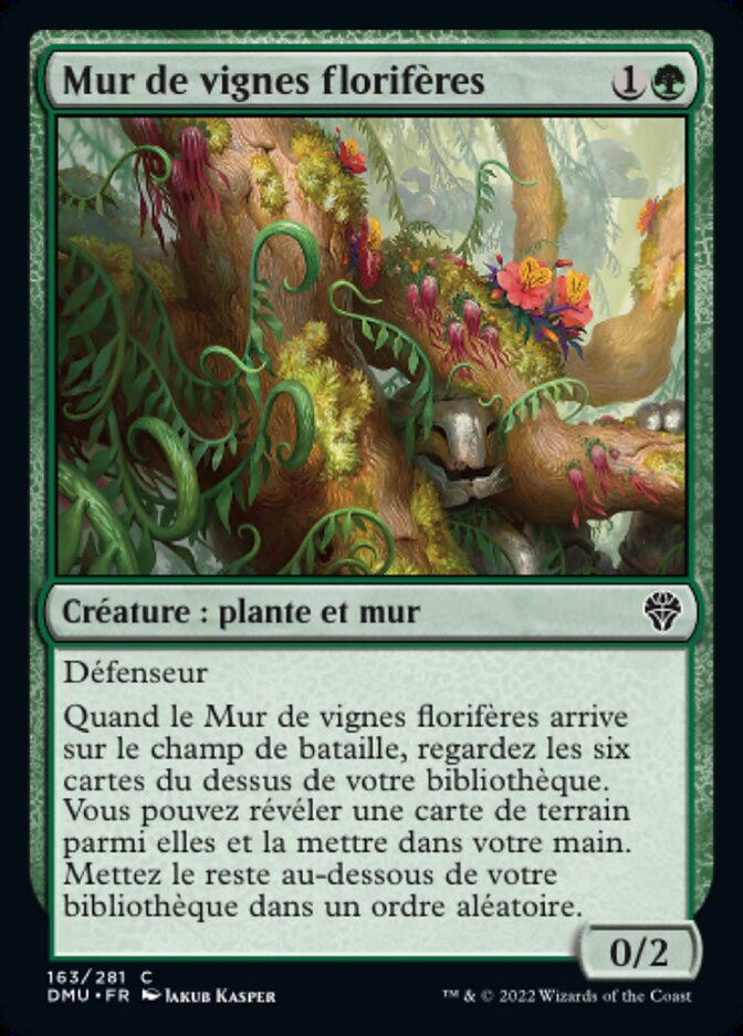 image Mur de vignes florifères