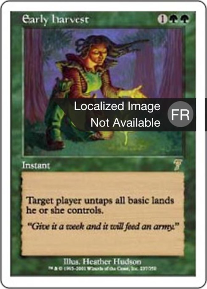 image Récolte précoce