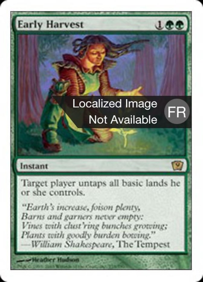 image Récolte précoce