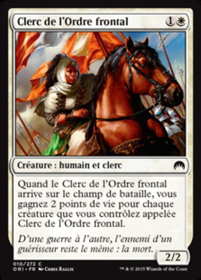 image Clerc de l'Ordre frontal