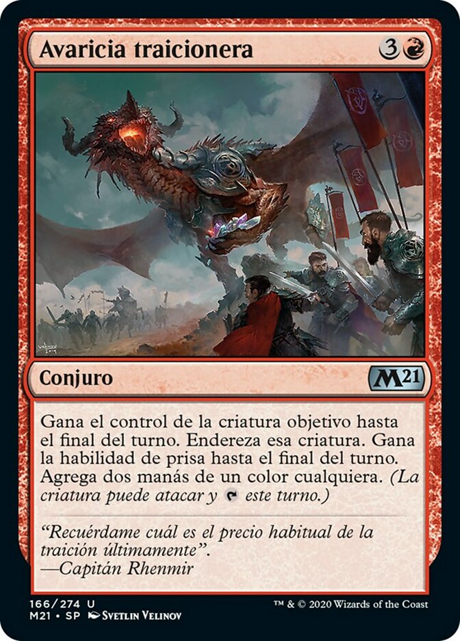 Avaricia traicionera
