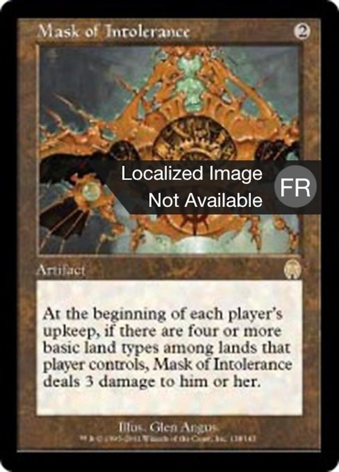 image Masque de l'intolérance