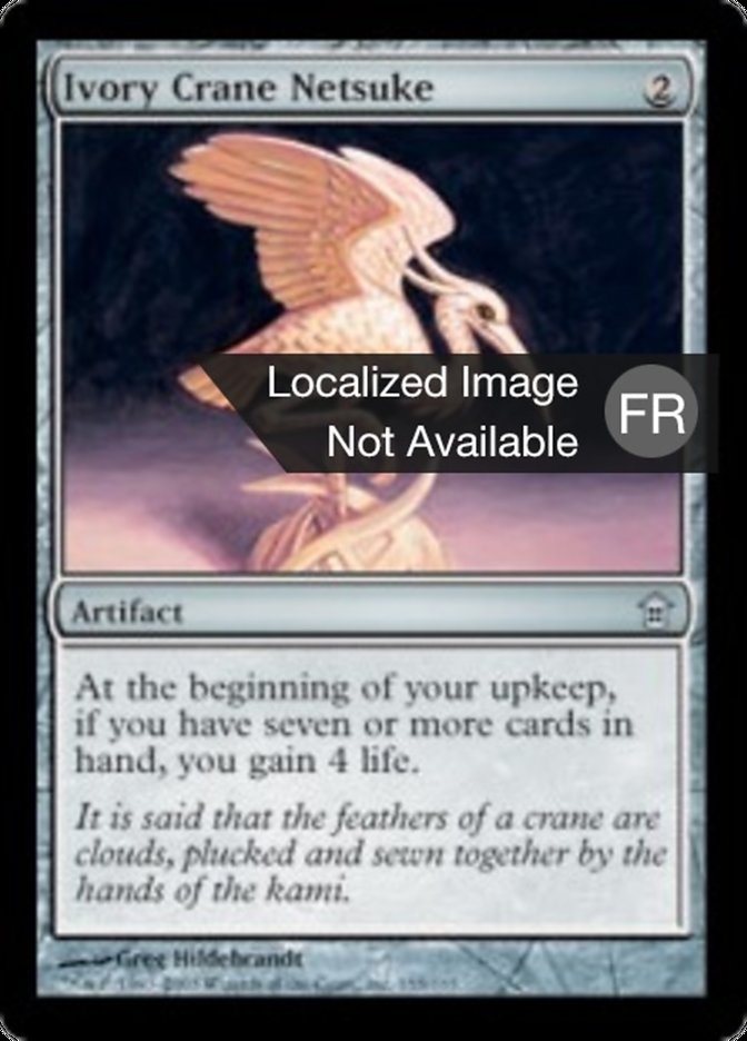 image Netsuke de grue en ivoire