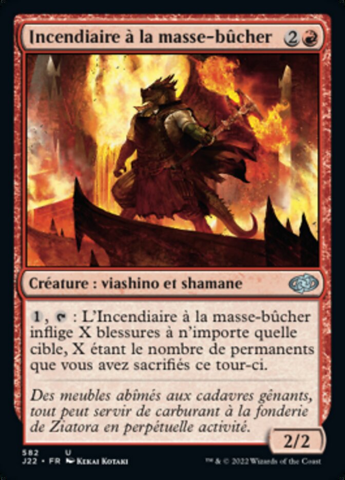 image Incendiaire à la masse-bûcher