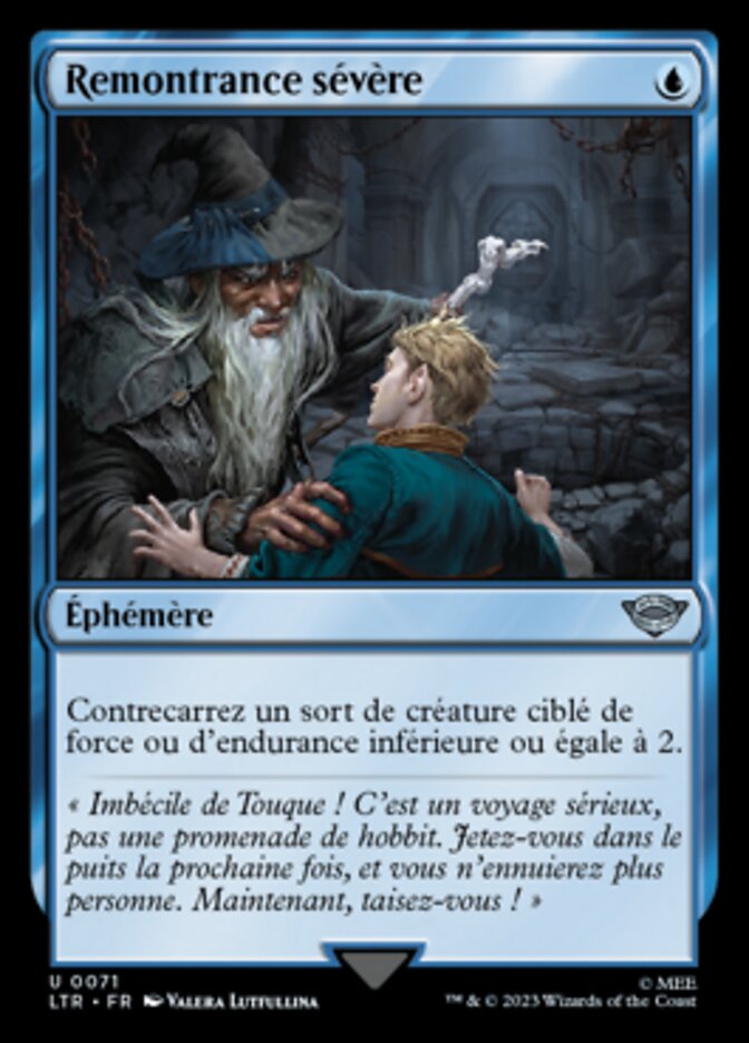 image Remontrance sévère