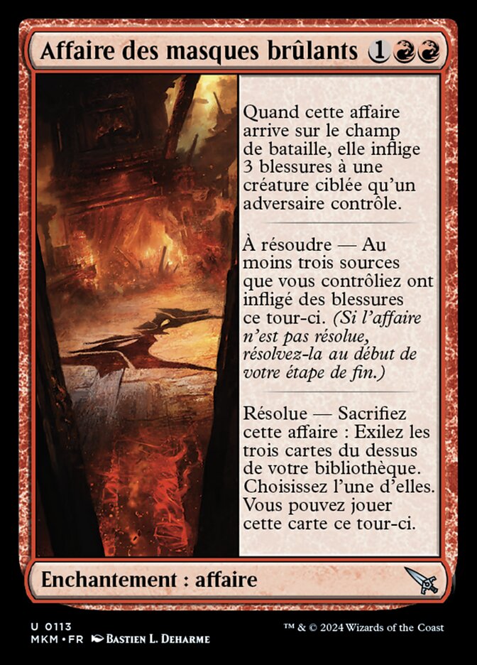 image Affaire des masques brûlants