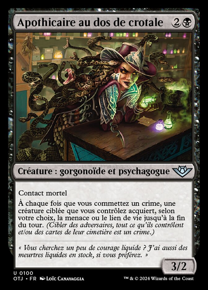 image Apothicaire au dos de crotale