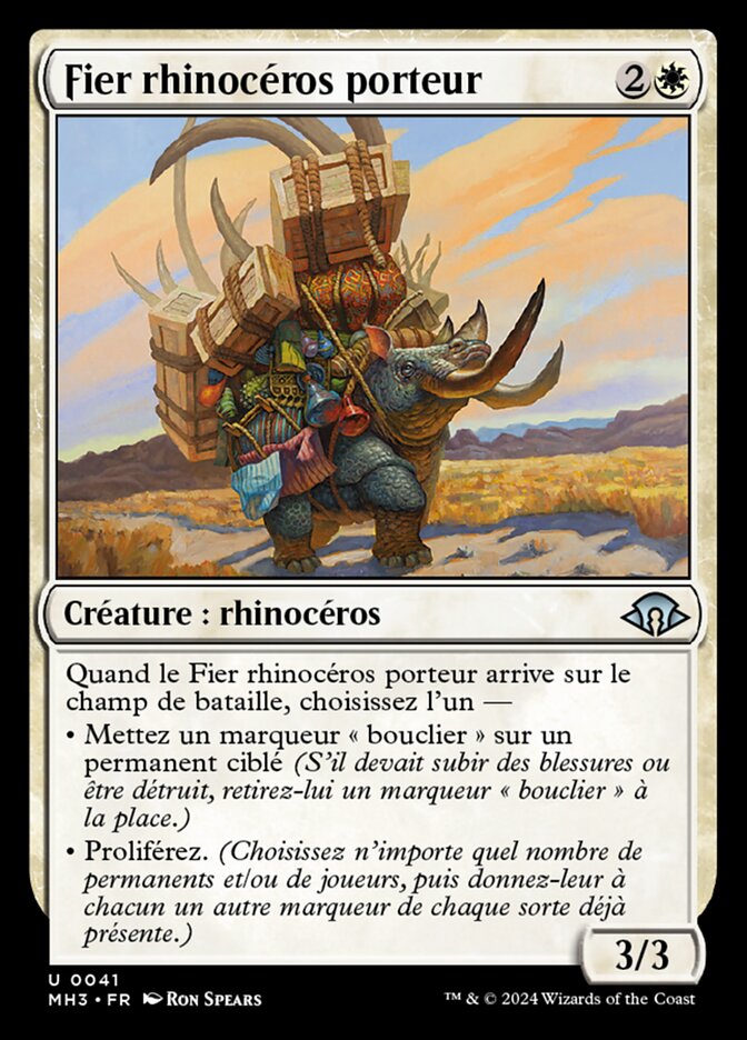 image Fier rhinocéros porteur